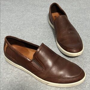 Ecco Slipon Loafer Shoes Size 12 Brown Leather Casual